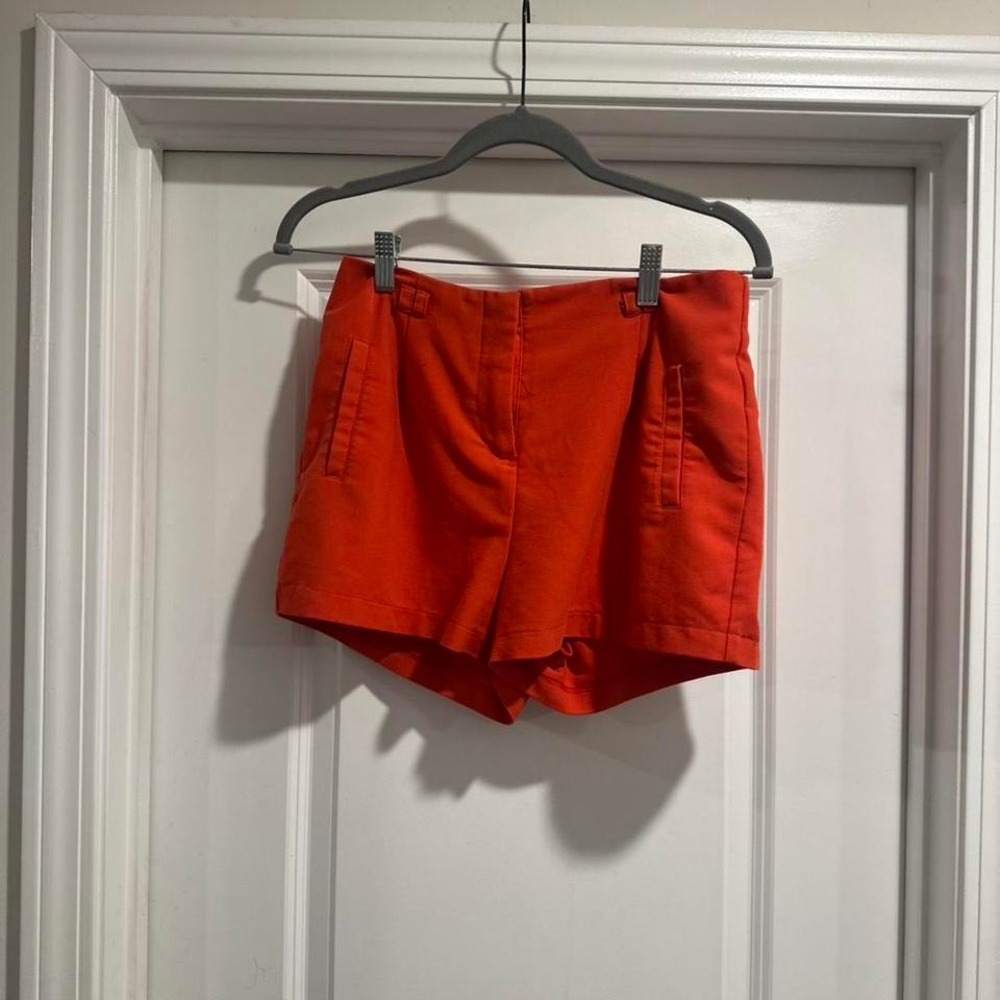 Red High Waisted Shorts, Casual Summer Shorts, Women's Bright Colored Shorts